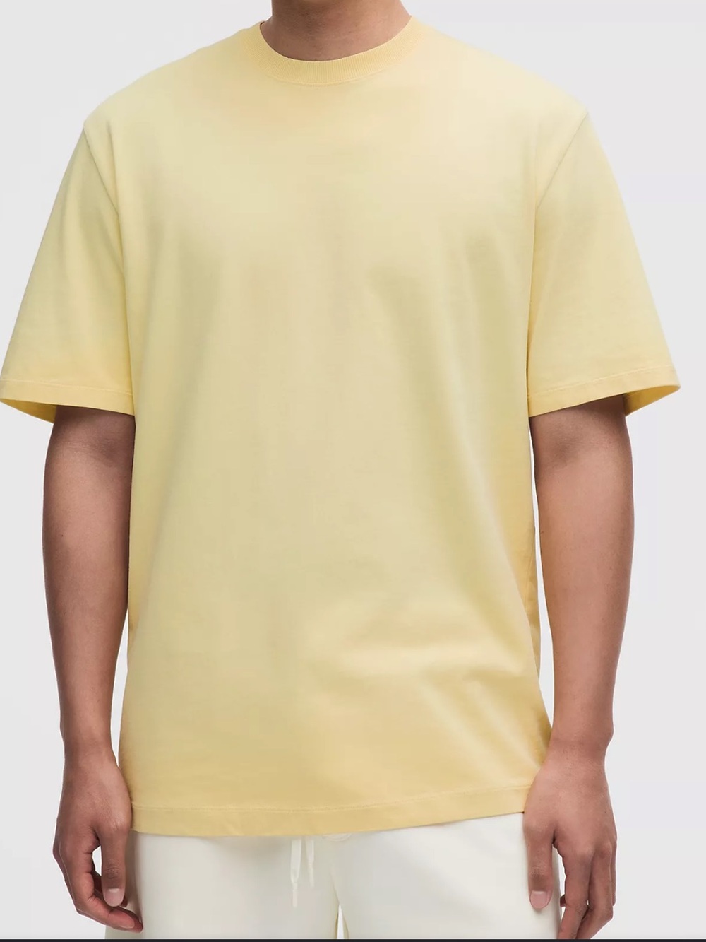 lululemon Heavyweight Cotton Crew Neck Tee T-Shirt Yellow To Dye For Mens NWT